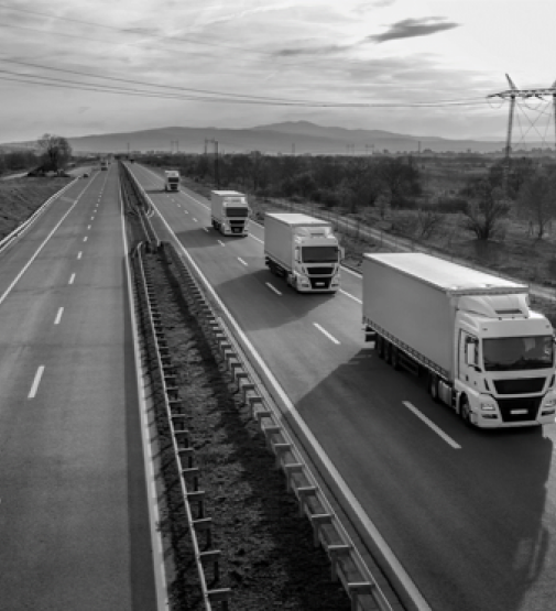 Trucks on road
